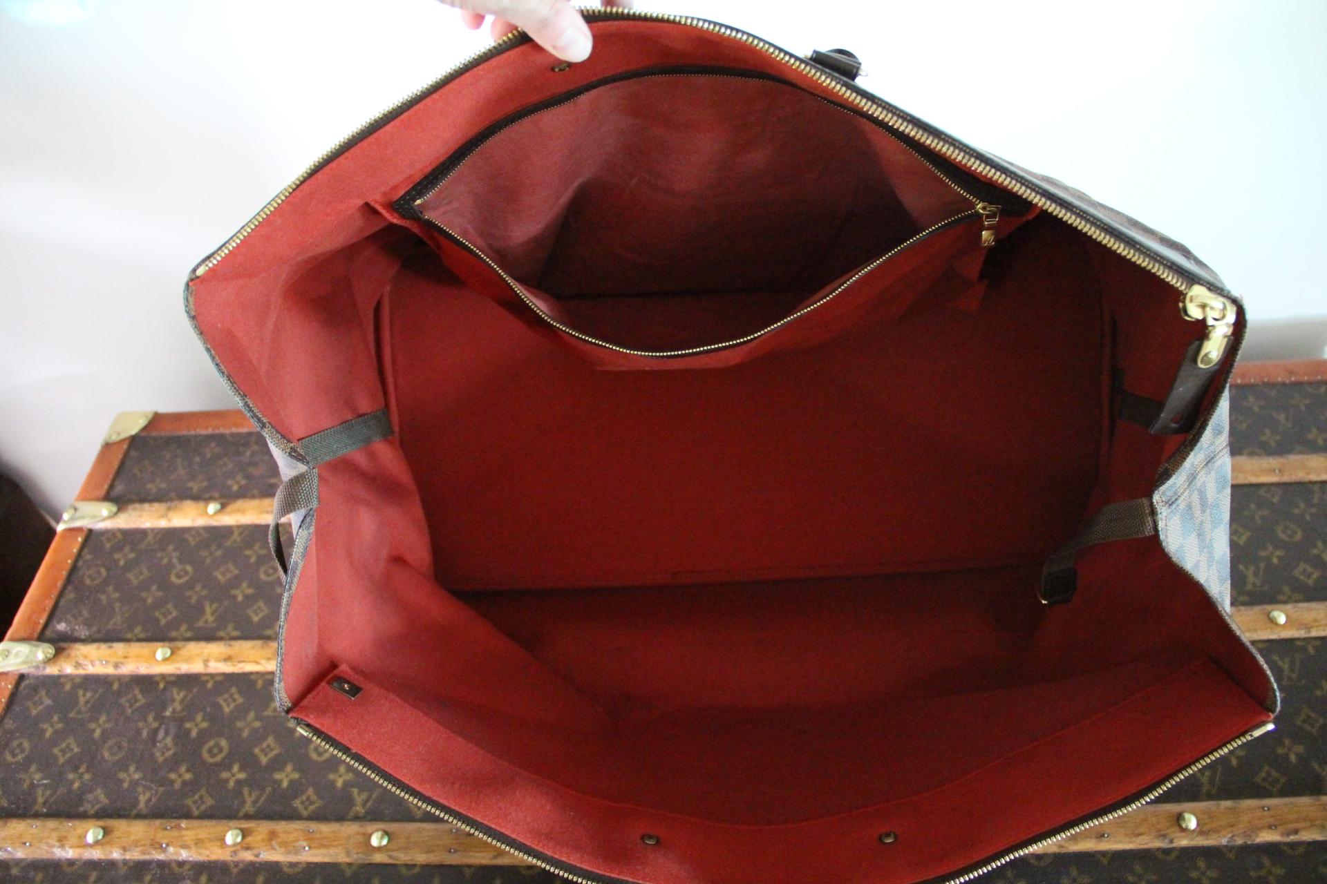 Borsa da viaggio grande in tela Louis Vuitton Ebene Damier in vendita 11