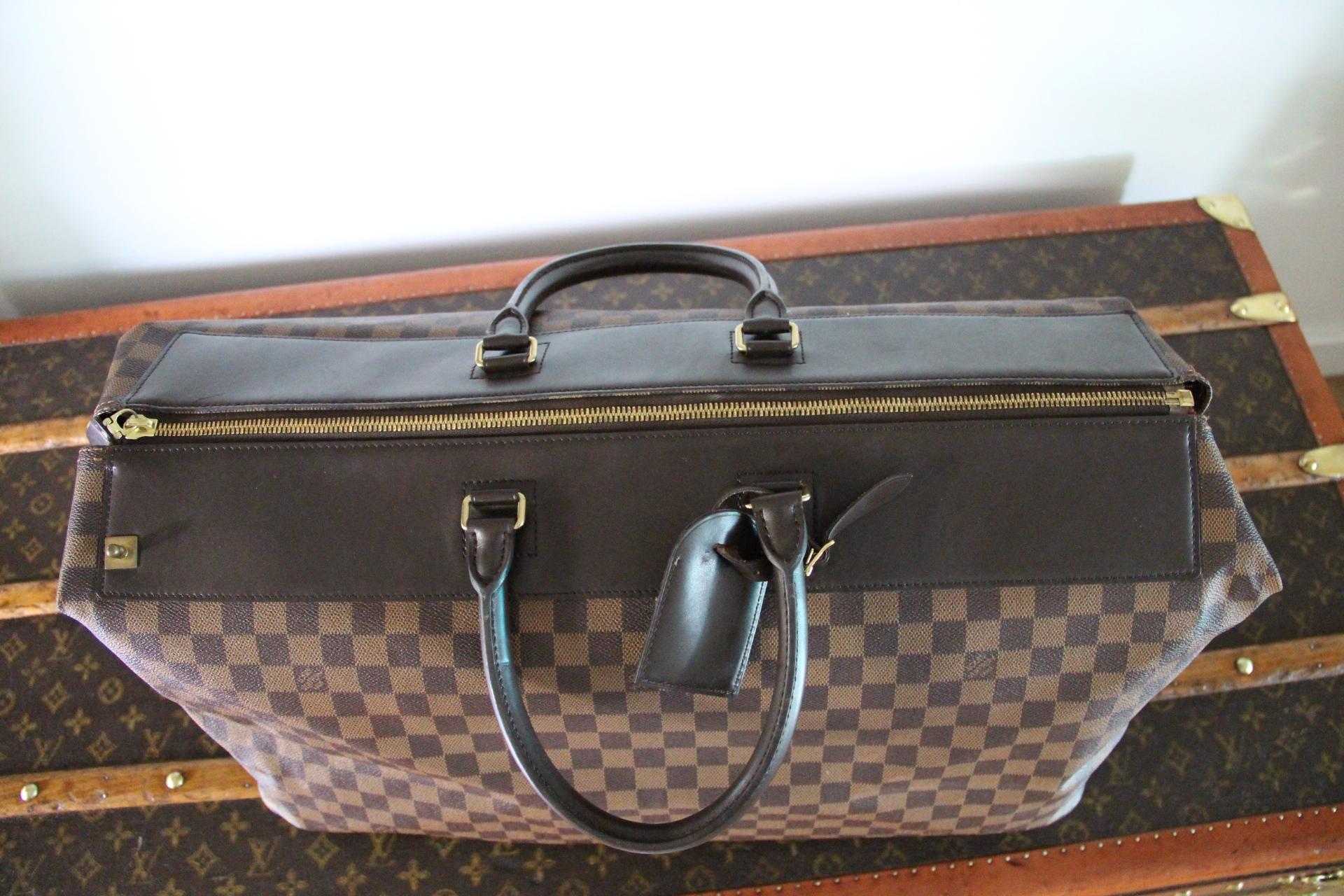 Borsa da viaggio grande in tela Louis Vuitton Ebene Damier in vendita 2