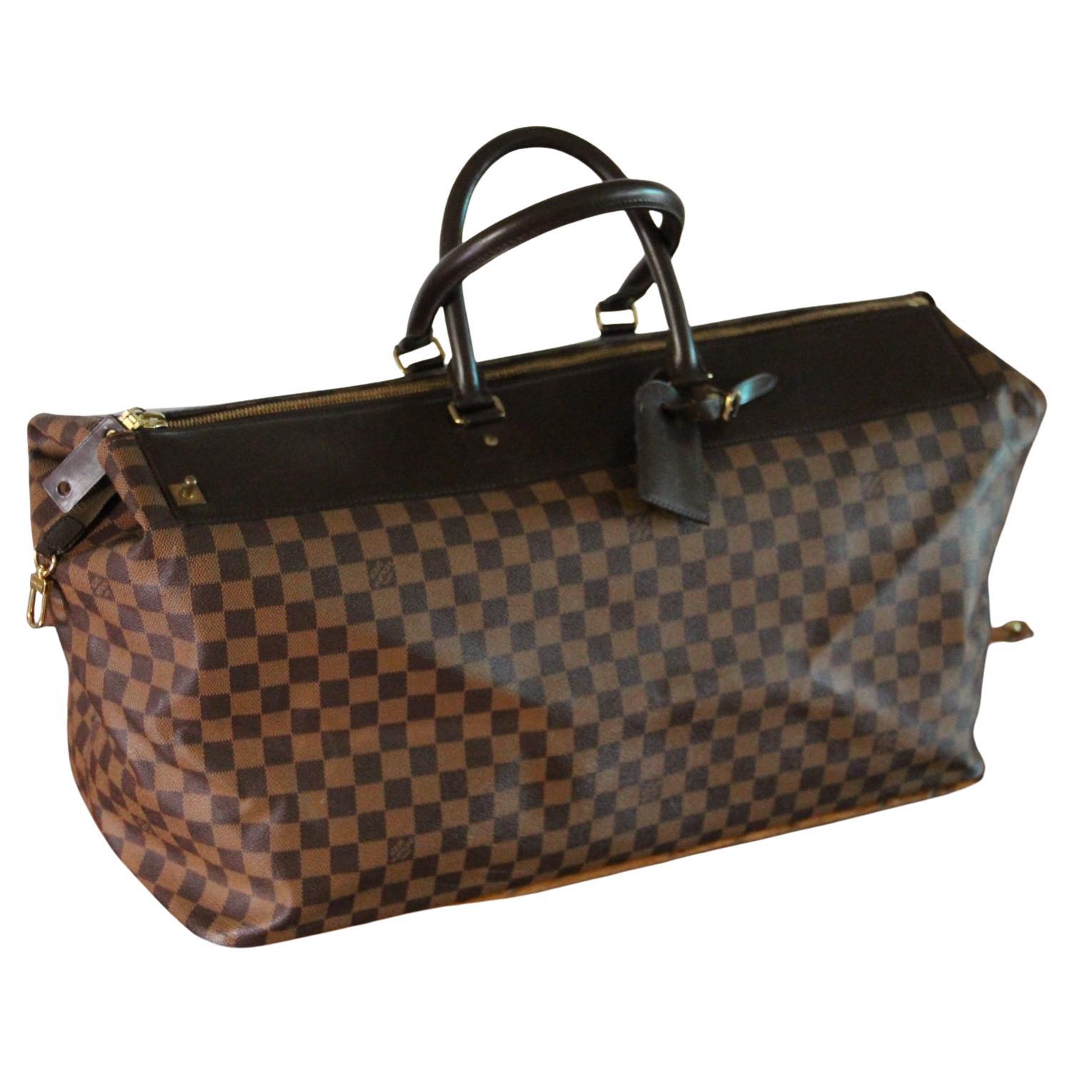 Borsa da viaggio grande in tela Louis Vuitton Ebene Damier in vendita