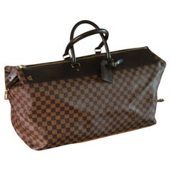 Borsa da viaggio grande in tela Louis Vuitton Ebene Damier
