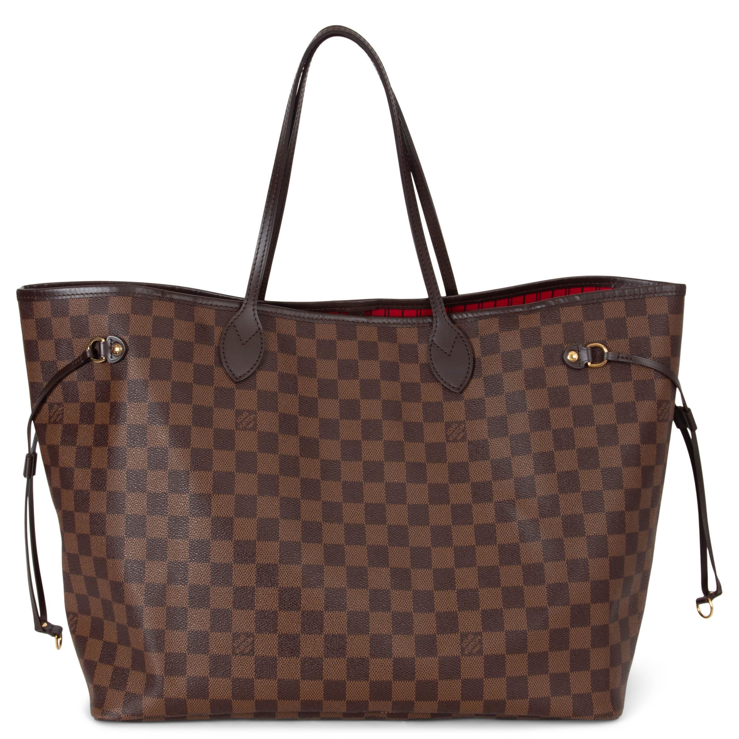 Black LOUIS VUITTON ebene Damier canvas NEVERFULL GM Tote Bag