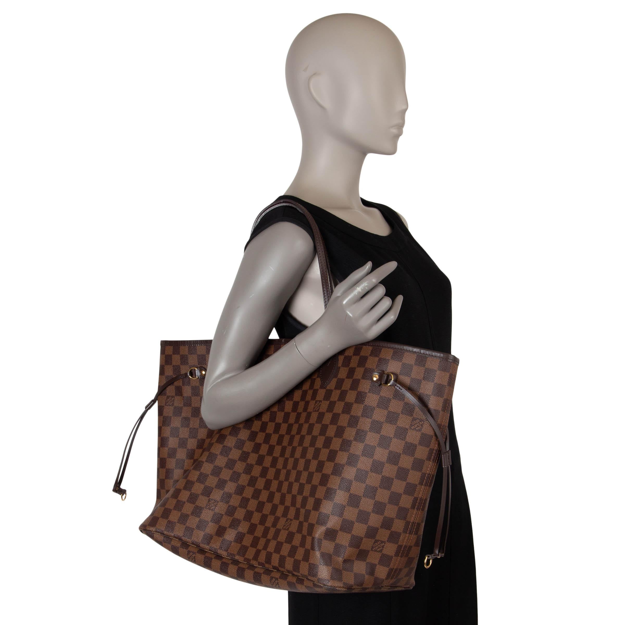 LOUIS VUITTON ebene Damier canvas NEVERFULL GM Tote Bag 3