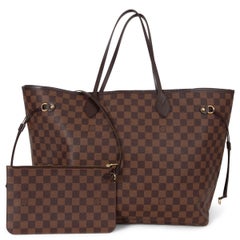 LOUIS VUITTON ebene Damier canvas NEVERFULL GM Tote Bag