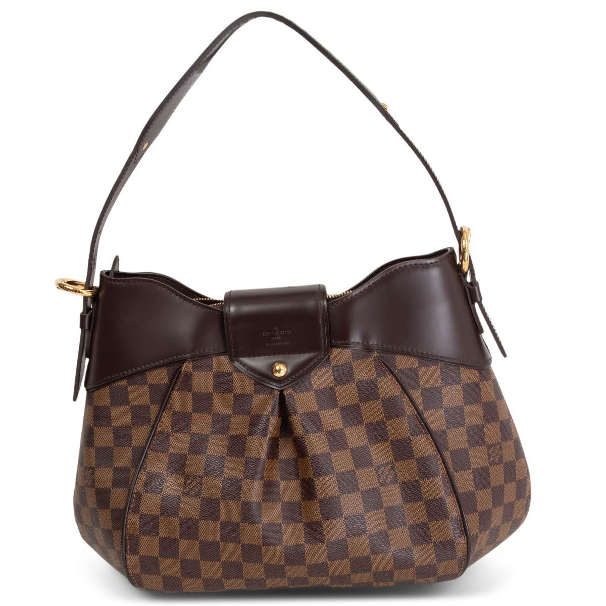 Black LOUIS VUITTON Ebene Damier SISTINA MM Hobo Shoulder Bag For Sale