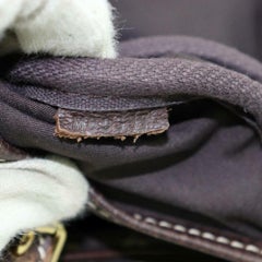 Louis Vuitton Ebene Mini Lin Samur Saddle 870251 Brown Canvas Shoulder Bag