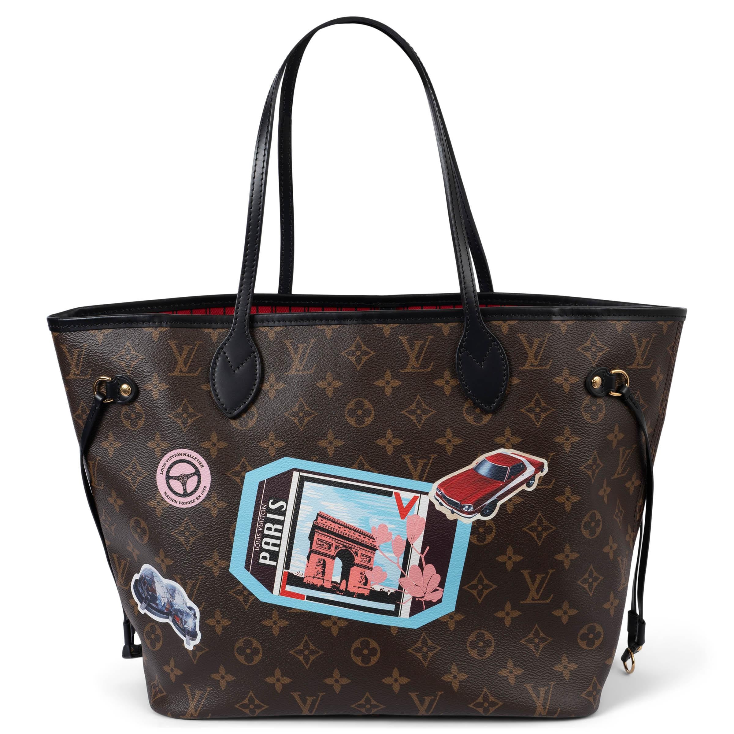 Black LOUIS VUITTON Ebene Monogram canvas 2016 NEVERFULL MM WORLD TOUR Bag