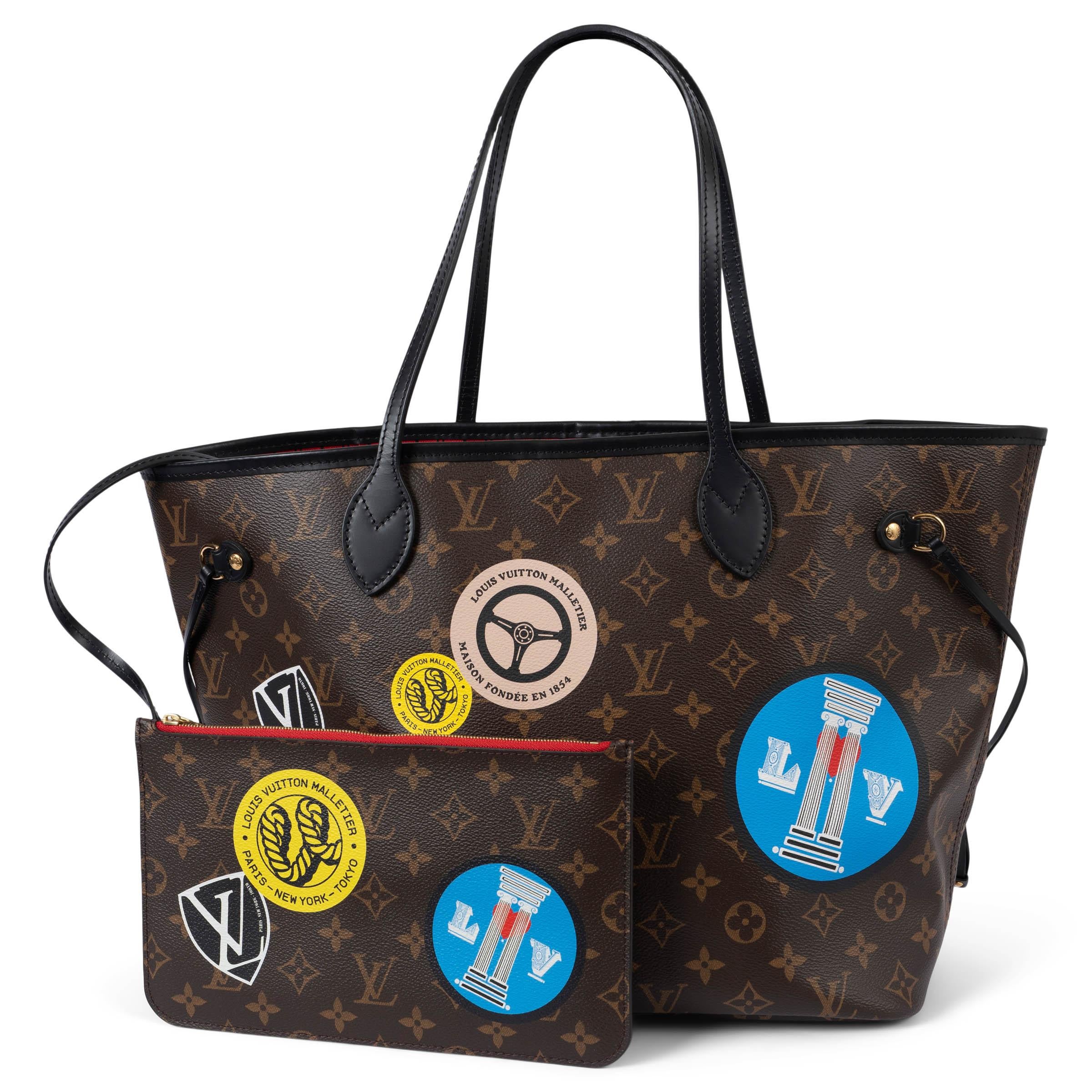 Women's LOUIS VUITTON Ebene Monogram canvas 2016 NEVERFULL MM WORLD TOUR Bag