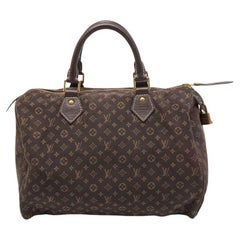 Louis Vuitton - Mini sac Speedy 30 en toile ébène avec monogramme