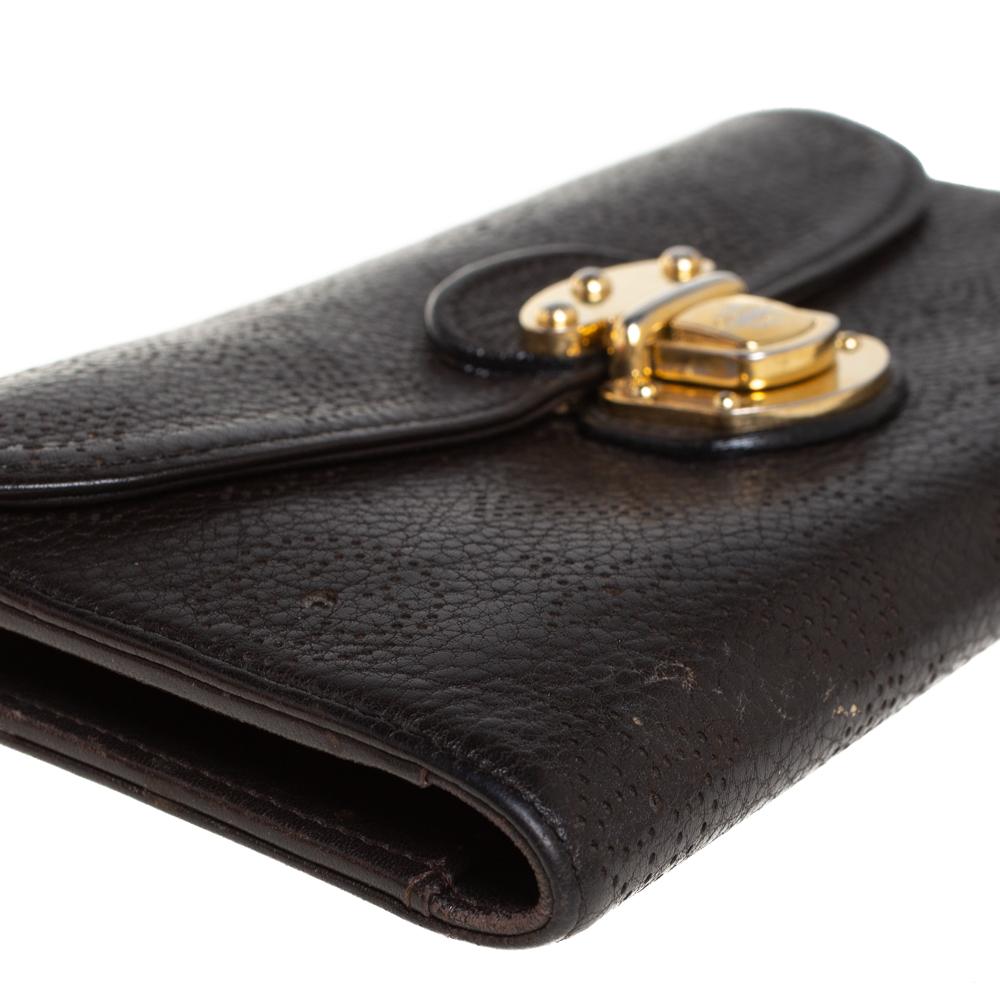 Louis Vuitton Ebene Monogram Mahina Leather Amelia Wallet 2