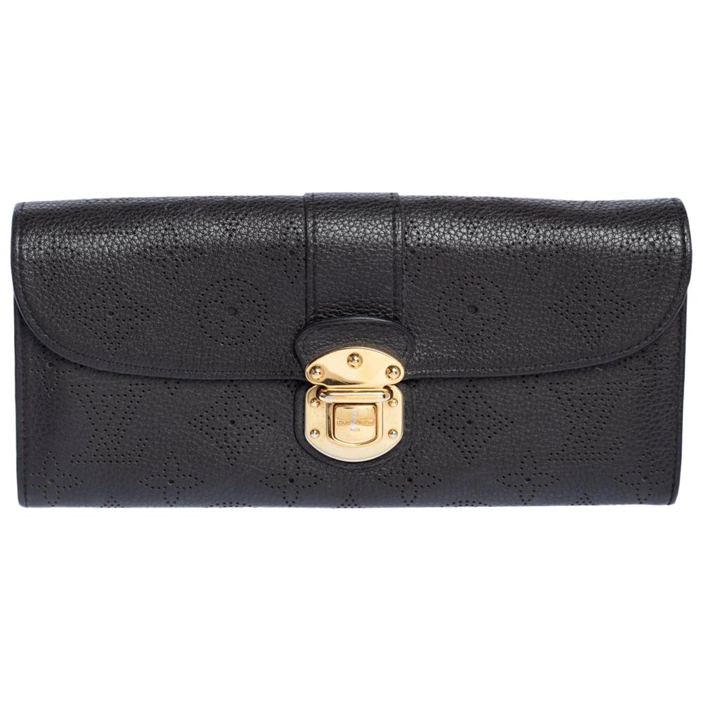 Louis Vuitton Ebene Monogram Mahina Leather Amelia Wallet