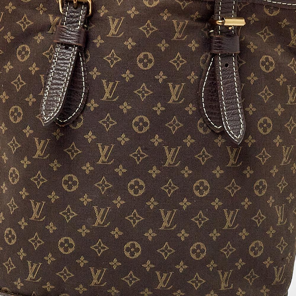 Louis Vuitton Ebene Monogram Mini Lin Canvas Bucket Bag 5