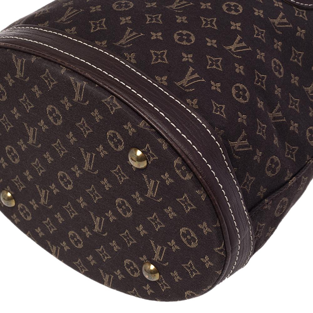 Louis Vuitton Ebene Monogram Mini Lin Canvas Bucket Bag 5