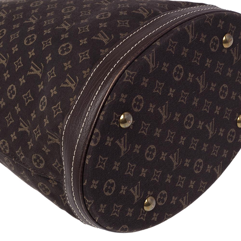 Louis Vuitton Ebene Monogram Mini Lin Canvas Bucket Bag 4