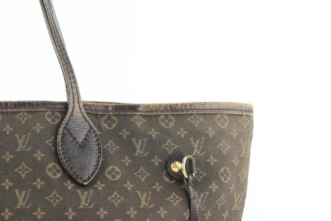 Louis Vuitton Ebene Monogram Mini Lin Idylle Neverfull MM Tote Bag 926lvs415 For Sale 2