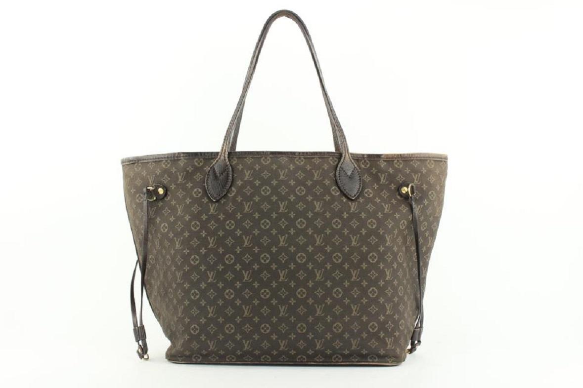 Louis Vuitton Ebene Monogram Mini Lin Idylle Neverfull MM Tote Bag 926lvs415 In Good Condition For Sale In Dix hills, NY