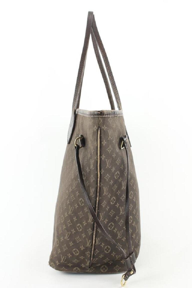 Louis Vuitton Ebene Monogram Mini Lin Idylle Neverfull MM Tote Bag 926lvs415 For Sale 1