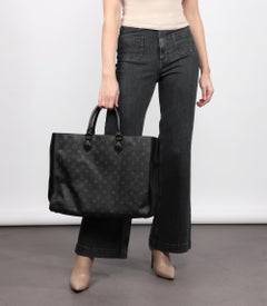 Louis Vuitton Eclipse Monogram Coated Canvas & Black Calfskin Leather Grand Sac