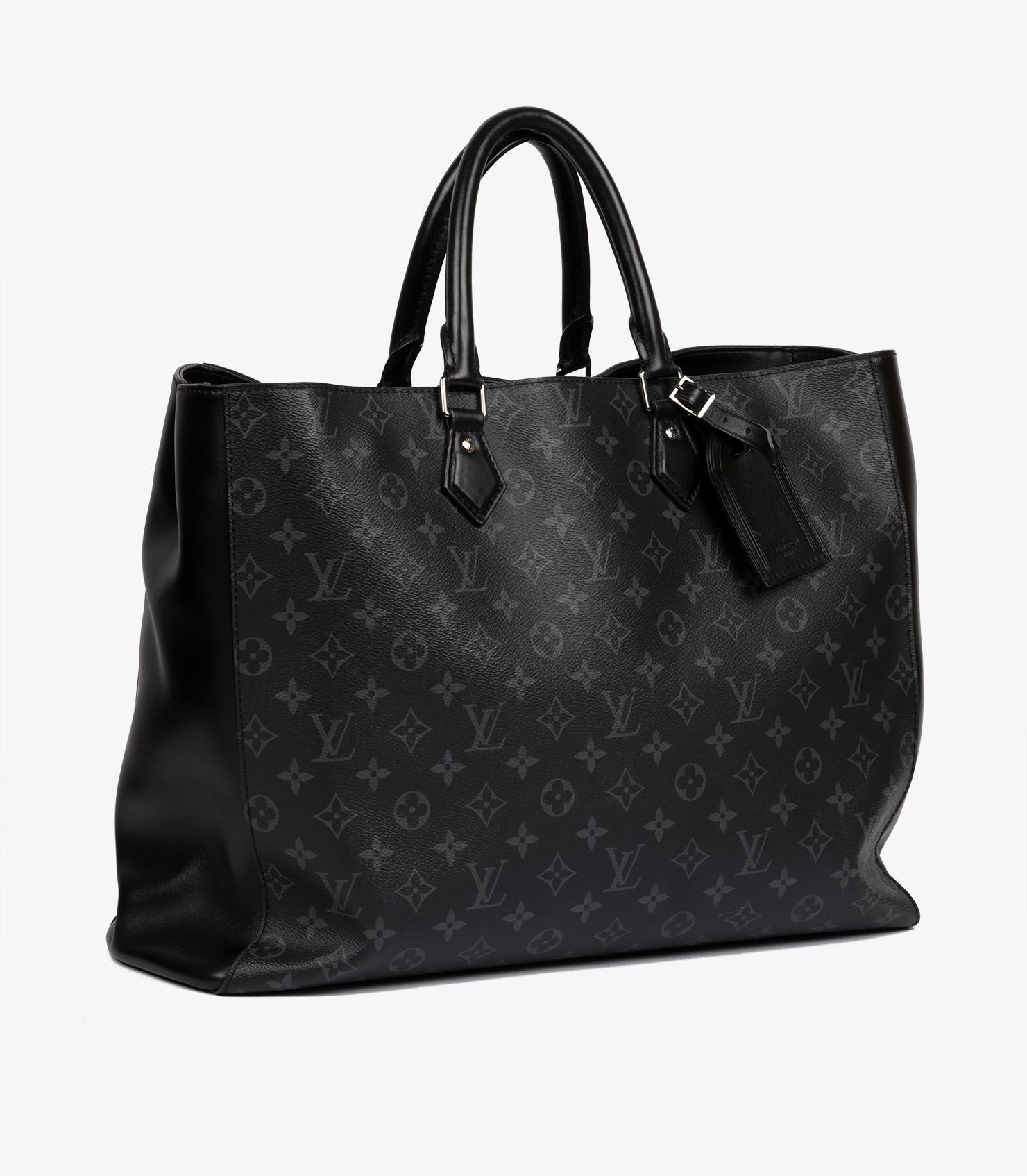Louis Vuitton Eclipse Monogram Coated Canvas & Black Calfskin Leather Grand Sac In Excellent Condition In Bishop's Stortford, Hertfordshire