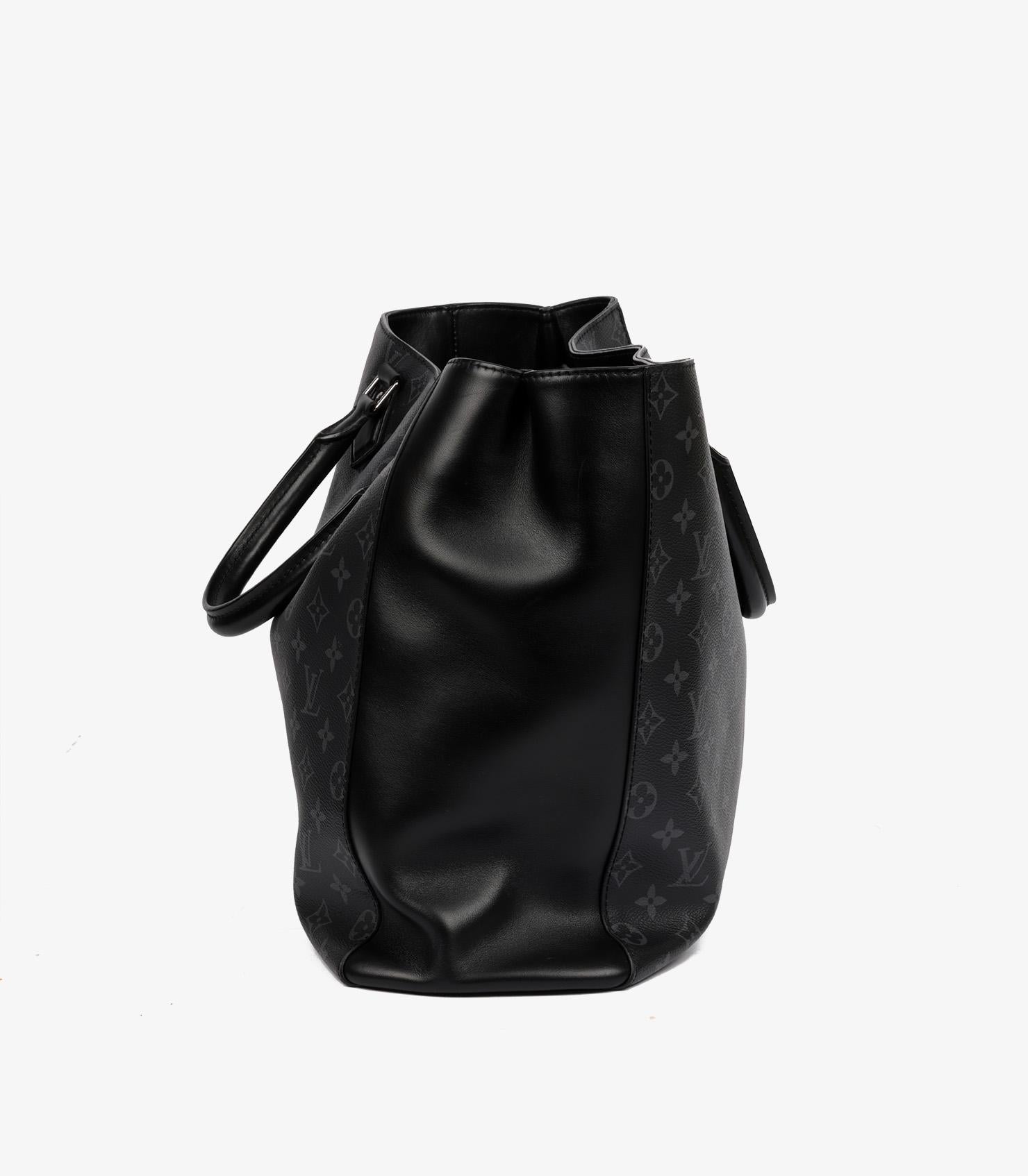 Women's Louis Vuitton Eclipse Monogram Coated Canvas & Black Calfskin Leather Grand Sac