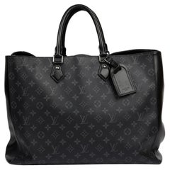 Louis Vuitton Eclipse Monogram Coated Canvas & Black Calfskin Leather Grand Sac