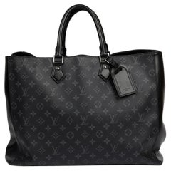 Louis Vuitton Eclipse Monogram Coated Canvas & Black Calfskin Leather Grand Sac 