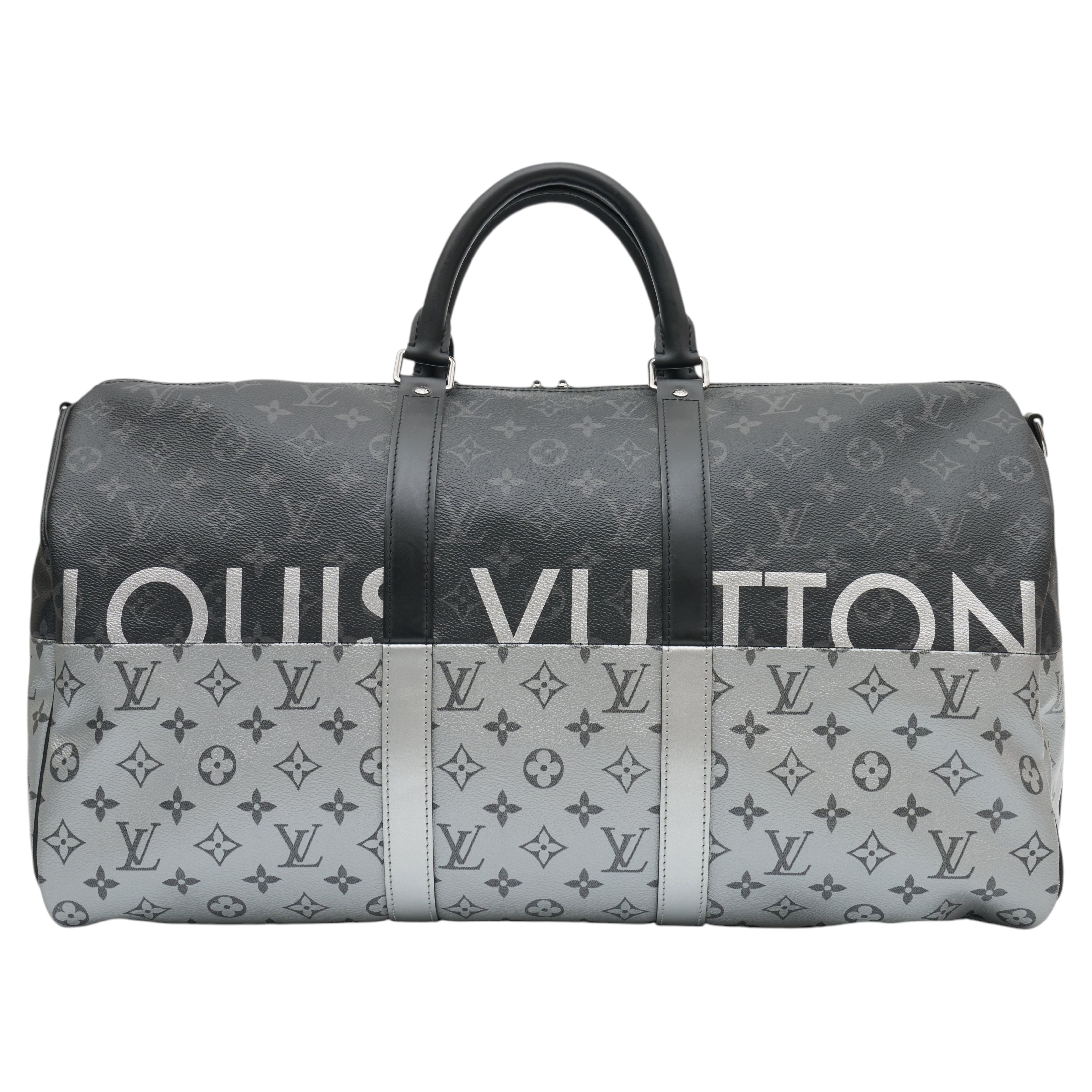 Louis Vuitton Eclipse Monogram Keepall a tracolla 50 in vendita