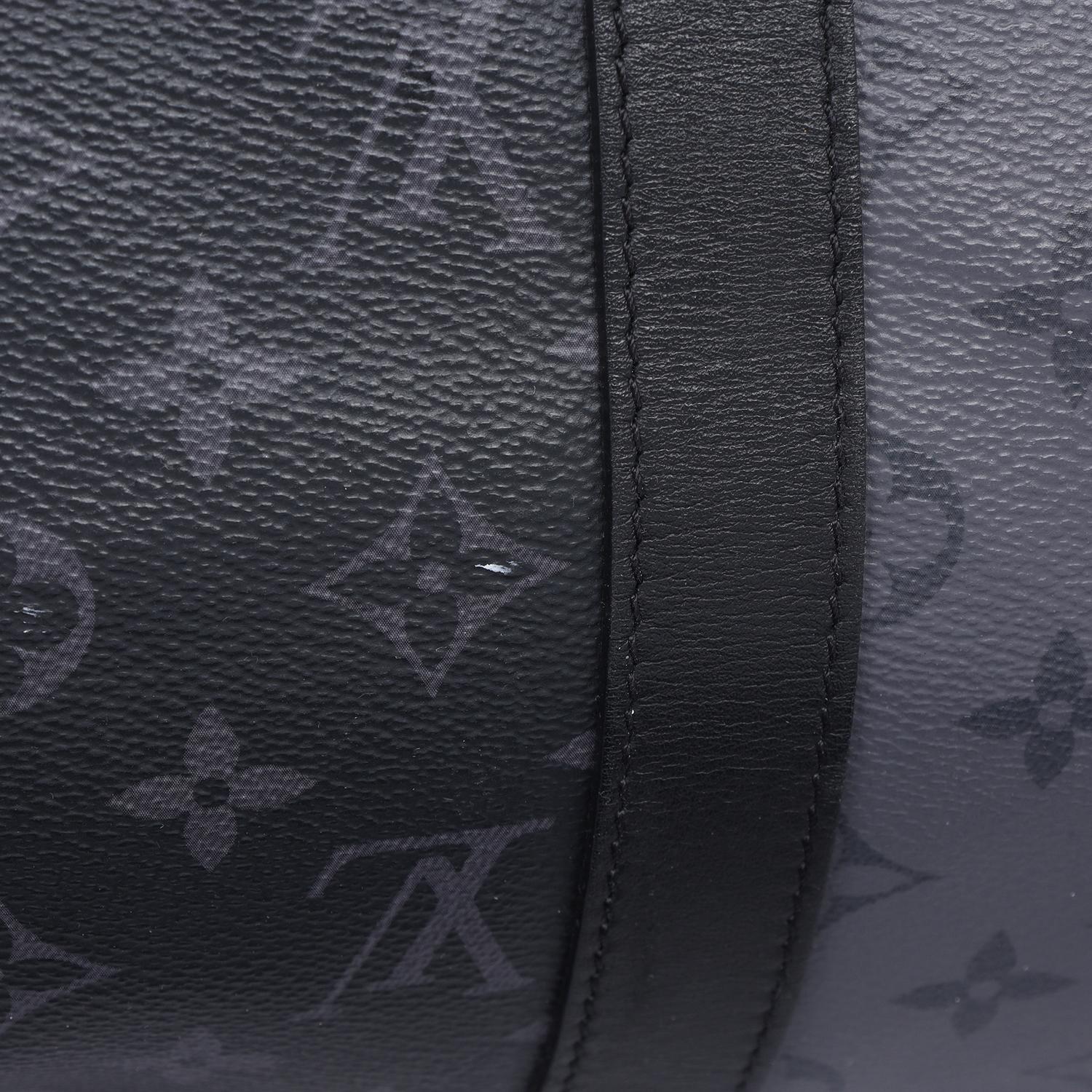 Louis Vuitton Eclipse Reverse Keepall Bandouliere 50 Duffle Bag Black Gray 6