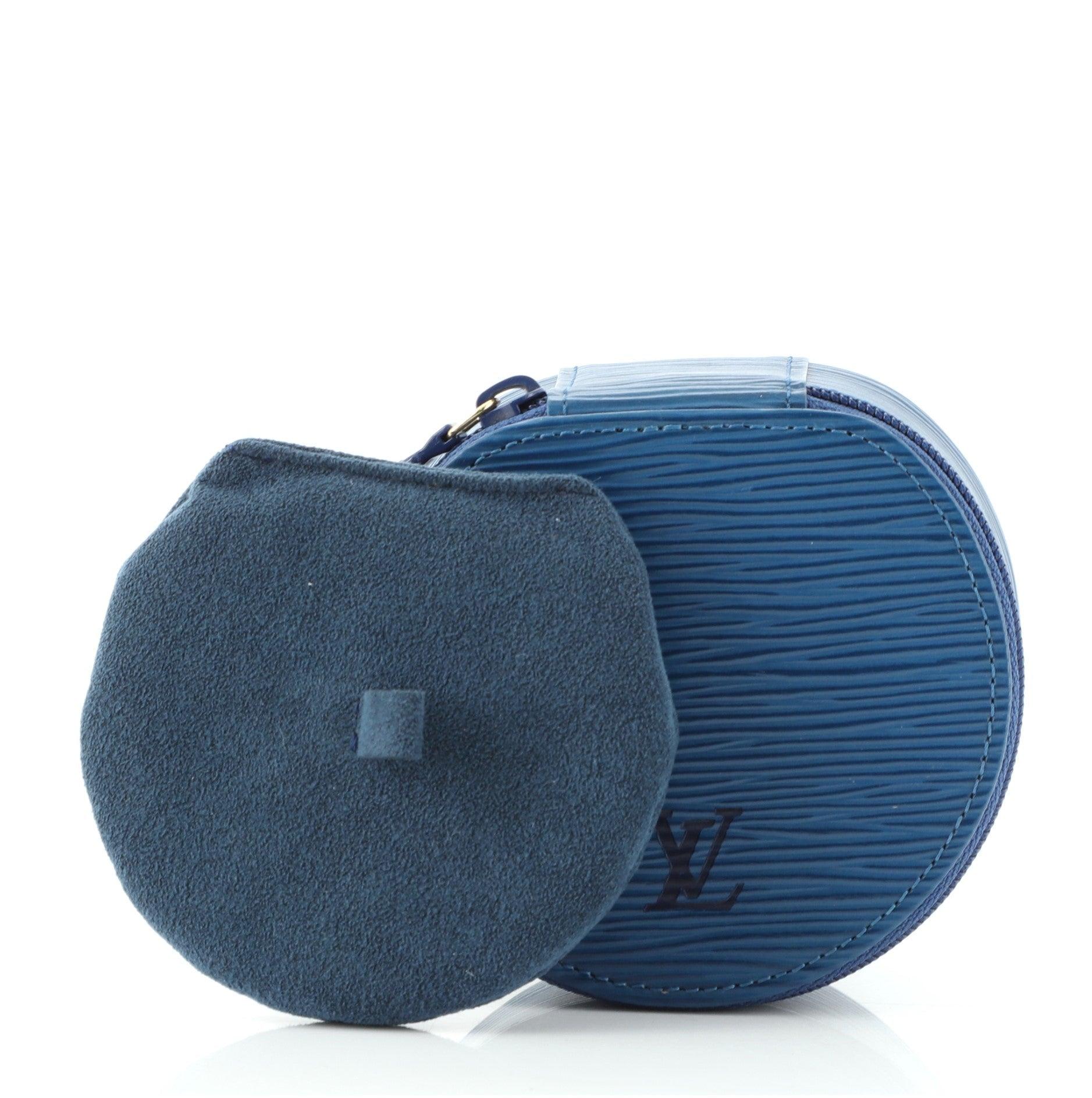 Louis Vuitton Ecrin Bijoux Schmuckgehäuse Epi Leder PM Blau Epi Leder im Zustand „Gut“ im Angebot in Irvine, CA