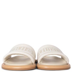 LOUIS VUITTON Ecru leather LV BLISS Slide Sandals Shoes 38