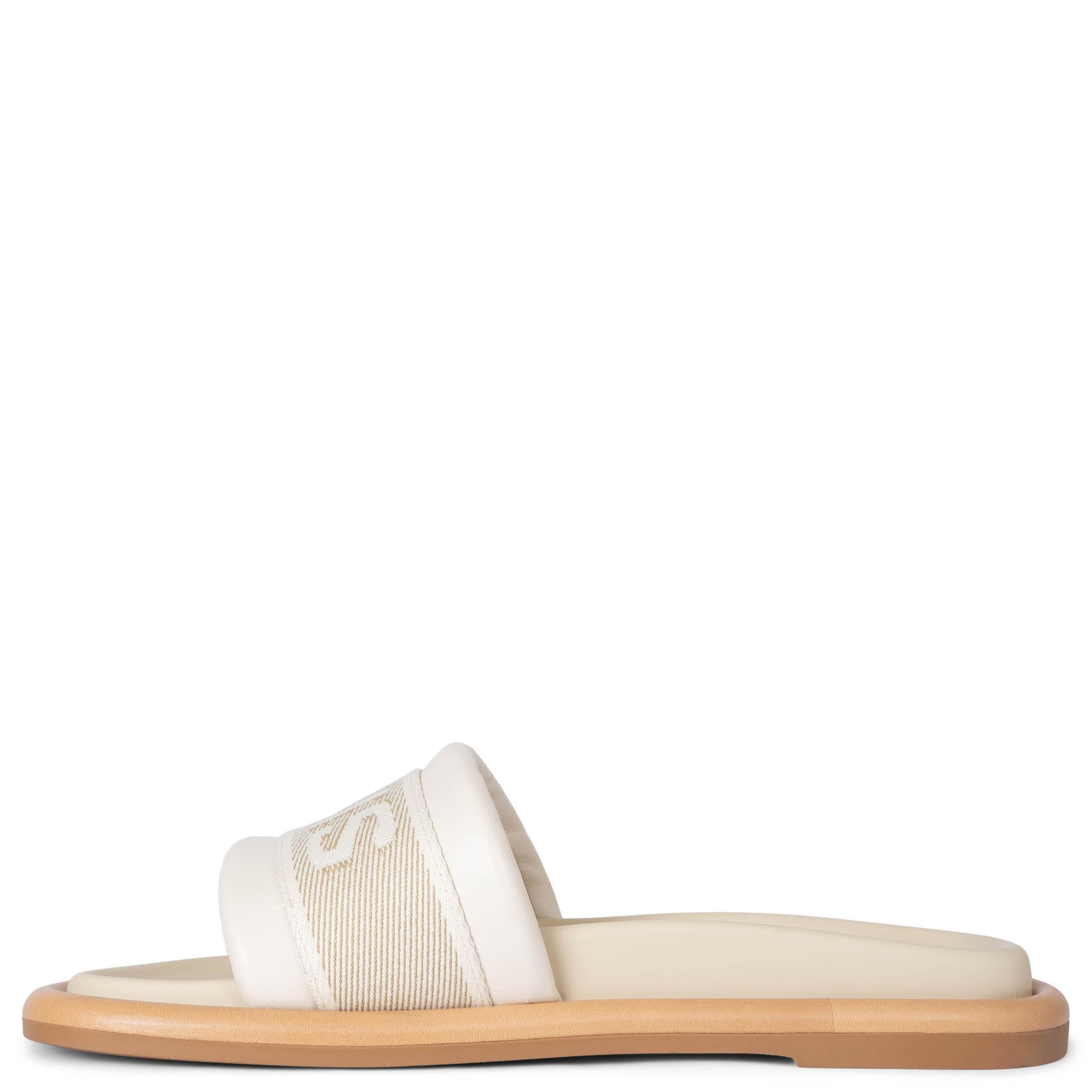 LOUIS VUITTON Sandalias de piel crudo LV BLISS Zapatillas 38 Beige en venta