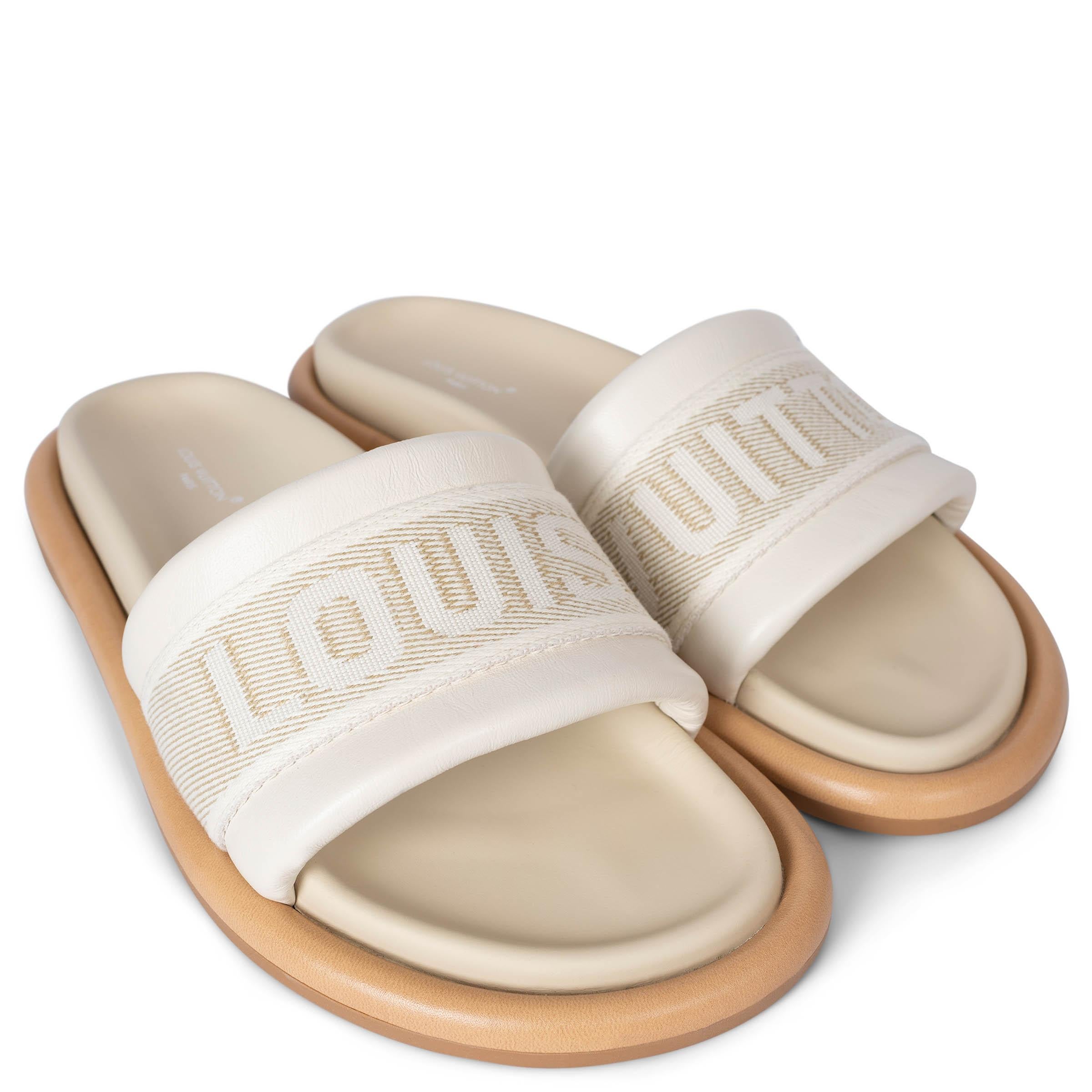 LOUIS VUITTON Sandalias de piel crudo LV BLISS Zapatillas 38 en venta 1