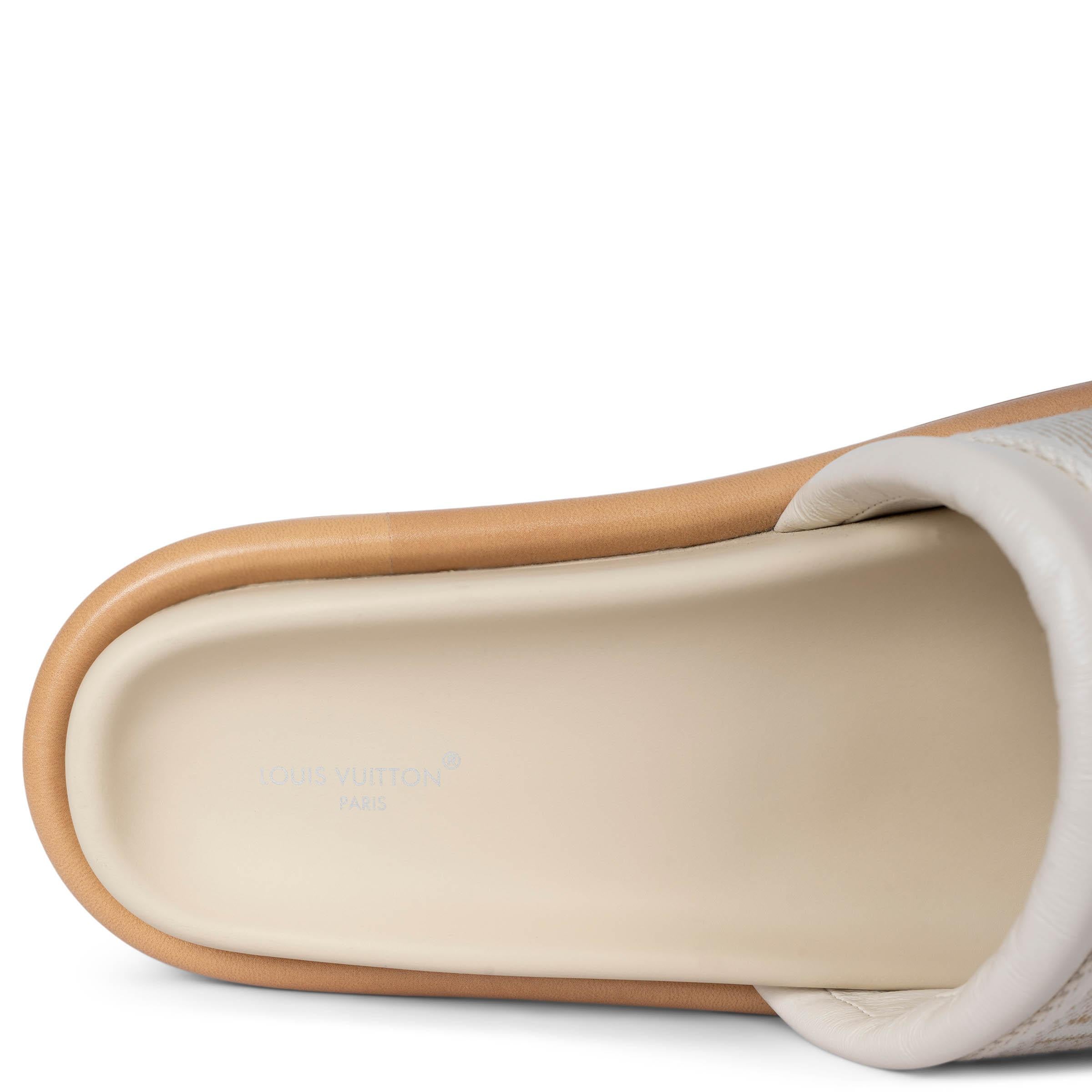 LOUIS VUITTON Sandalias de piel crudo LV BLISS Zapatillas 38 en venta 2