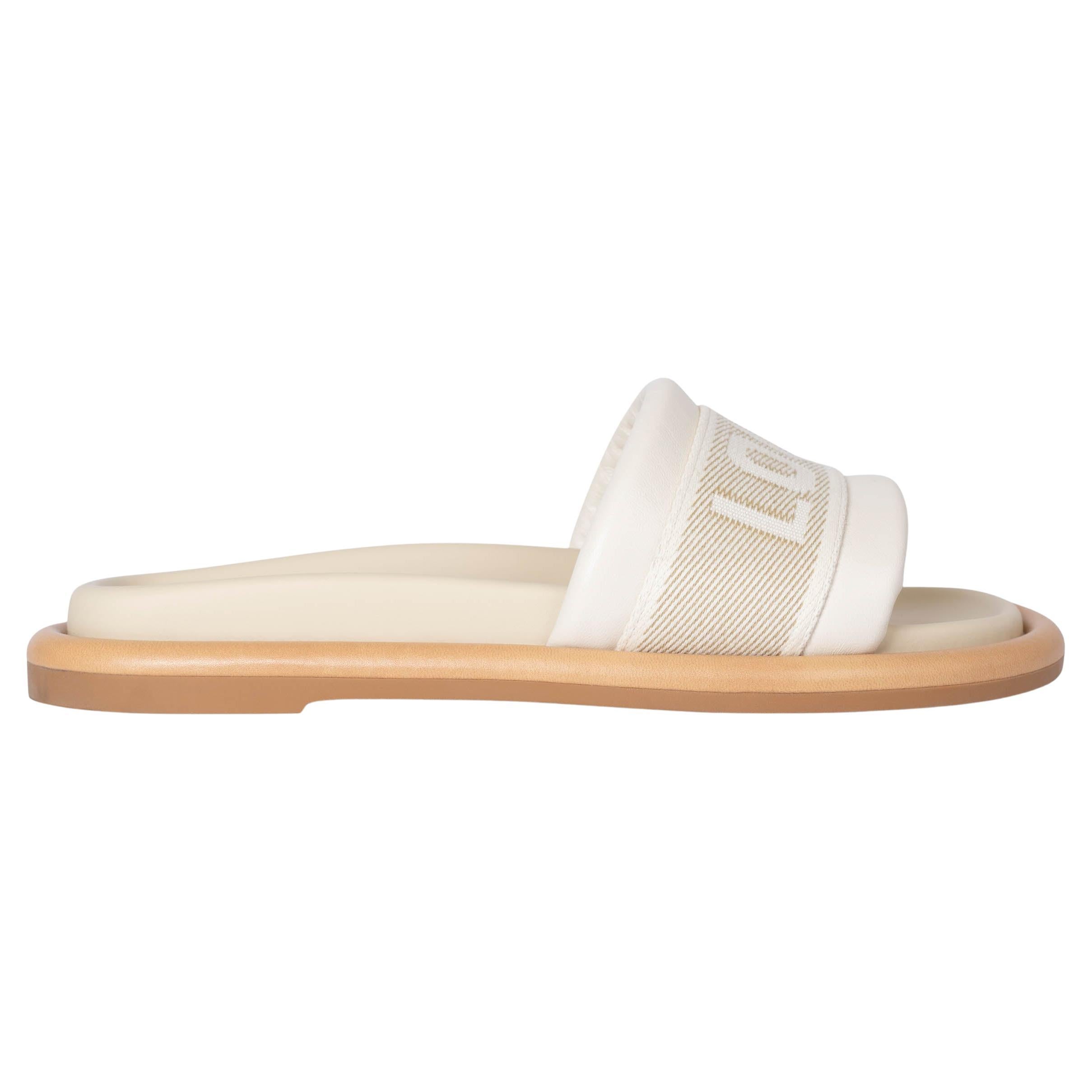 LOUIS VUITTON Sandalias de piel crudo LV BLISS Zapatillas 38 en venta