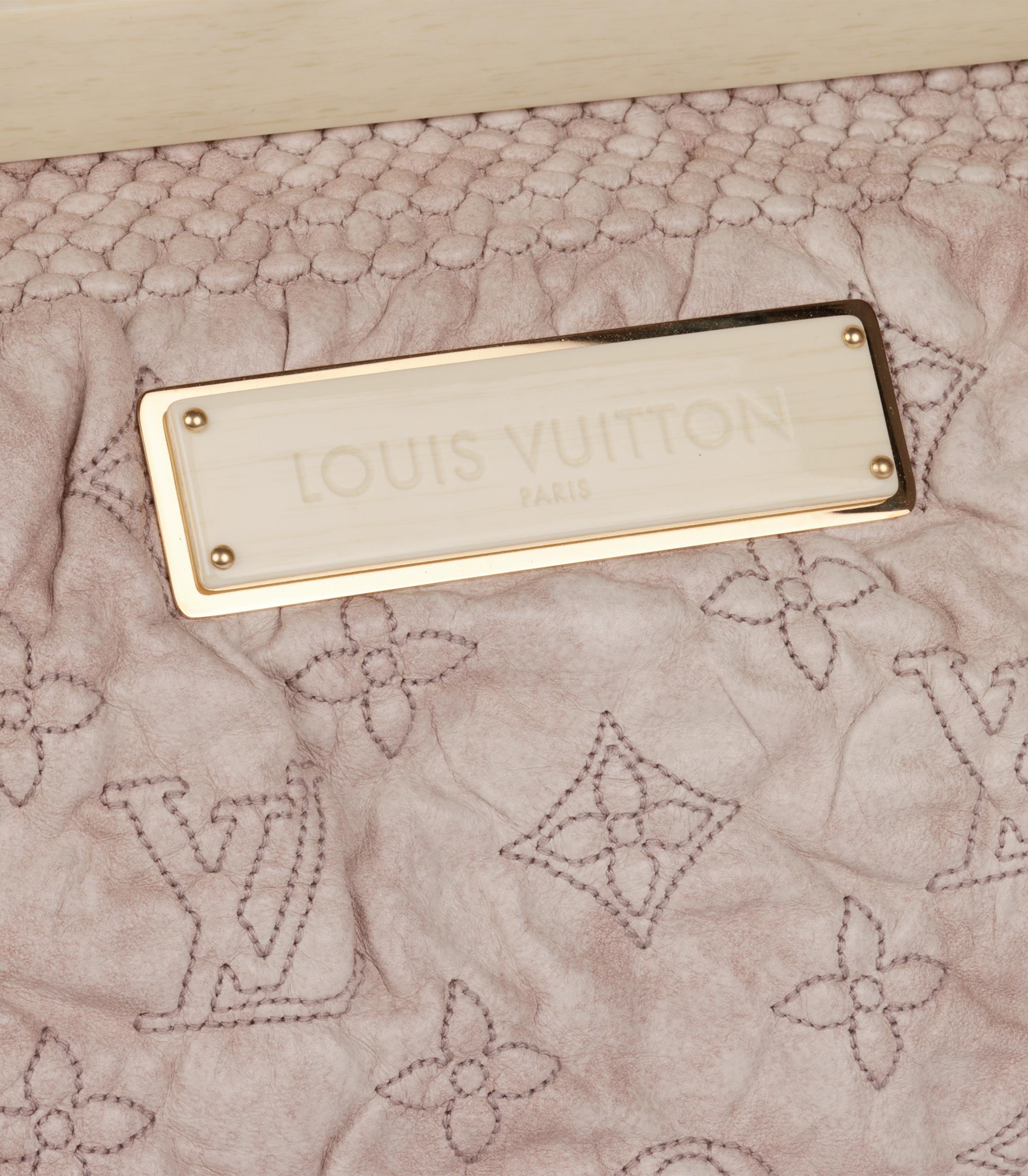 Women's Louis Vuitton Ecru Monogram Lambskin Leather Olympe Nimbus Cirrus