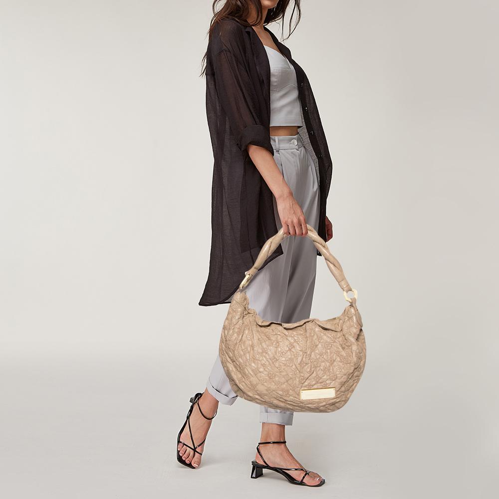 Beige Louis Vuitton Ecru Monogram Leather Limited Edition Olympe Nimbus PM Bag