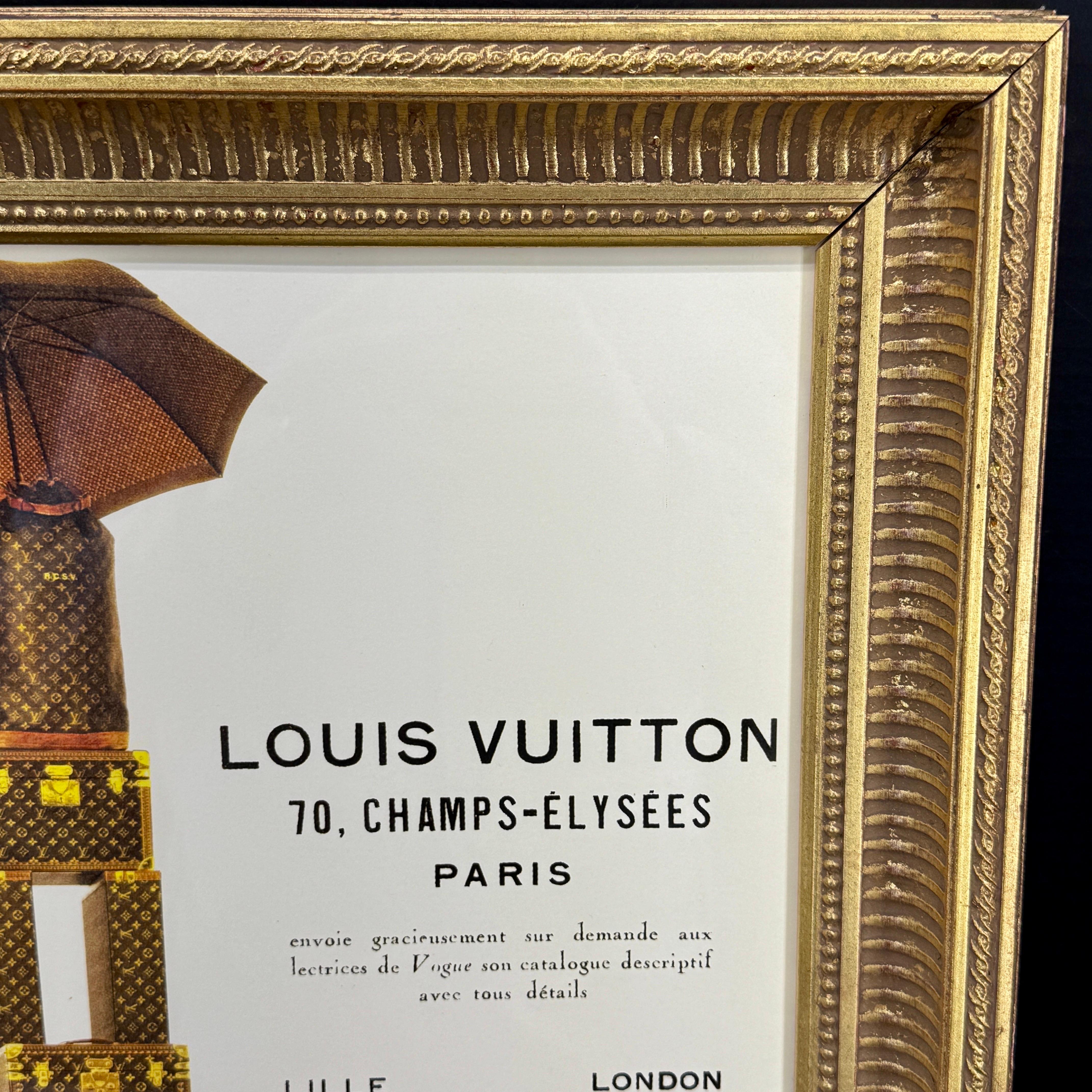 Louis Vuitton Eiffelturm Monogramm-Kunstdruck in Goldrahmen mit Kunstdruck im Angebot 2
