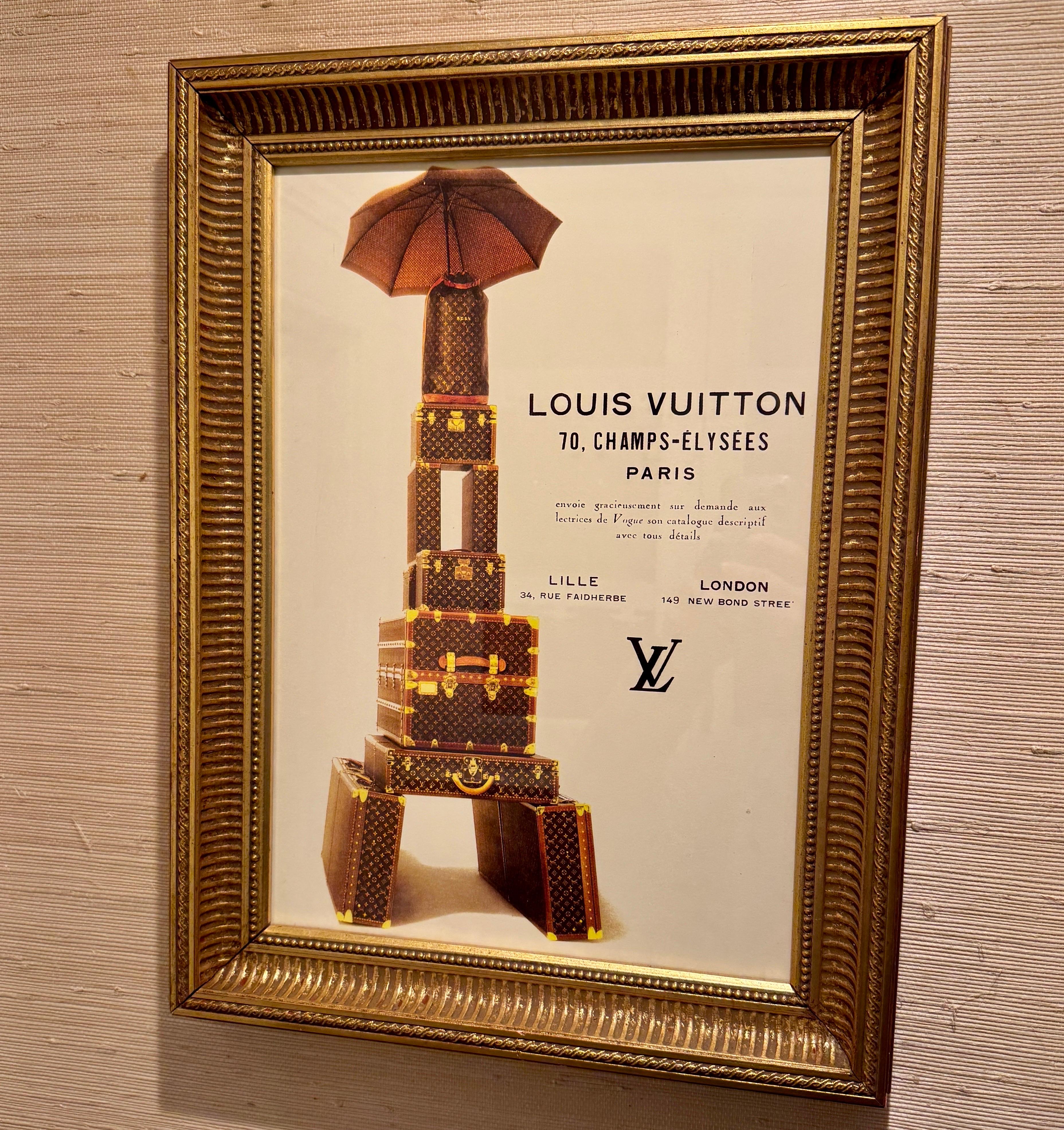 Louis Vuitton Eiffelturm Monogramm-Kunstdruck in Goldrahmen mit Kunstdruck im Angebot 5