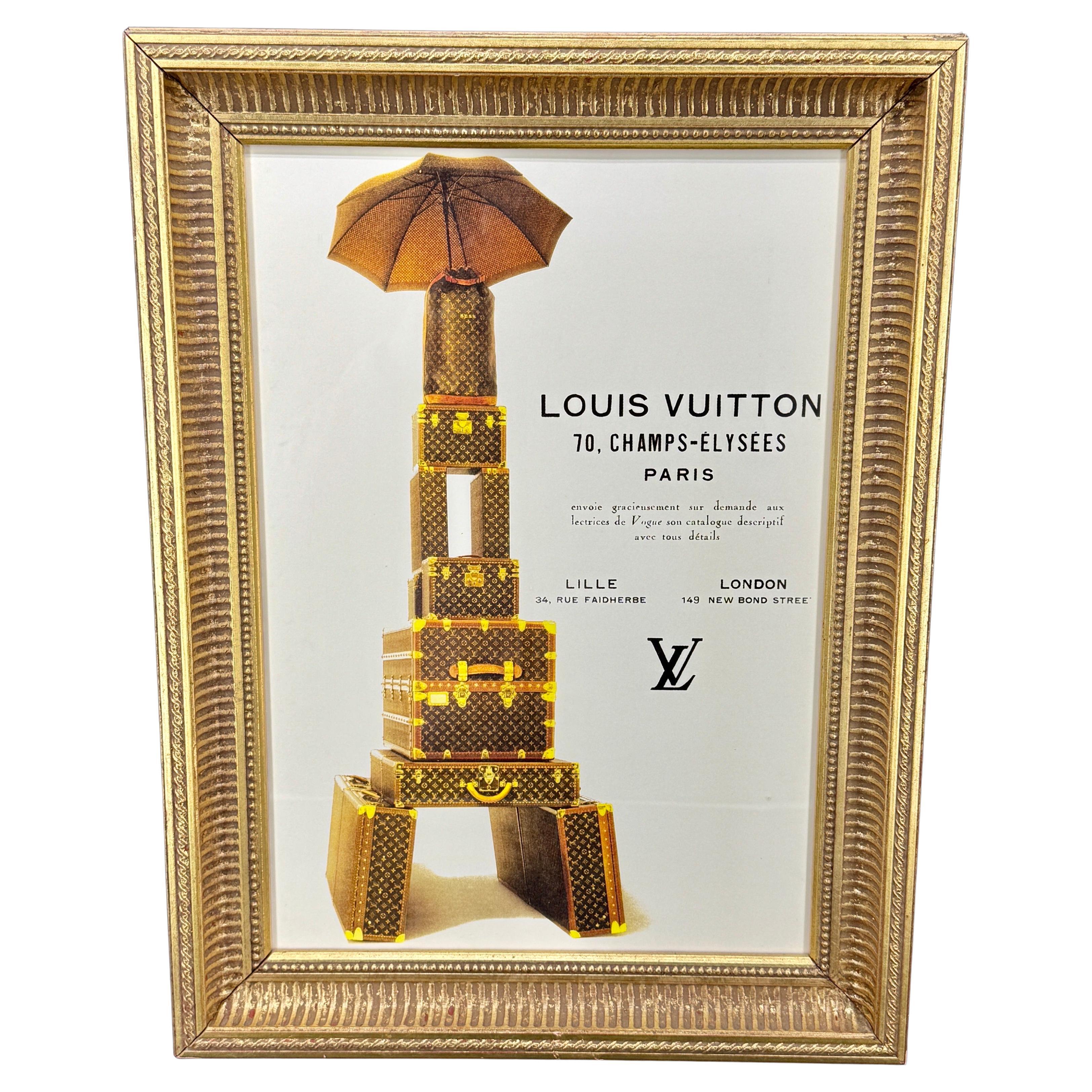 Stampa d'arte con Monogram della Torre Eiffel di Louis Vuitton con cornice dorata