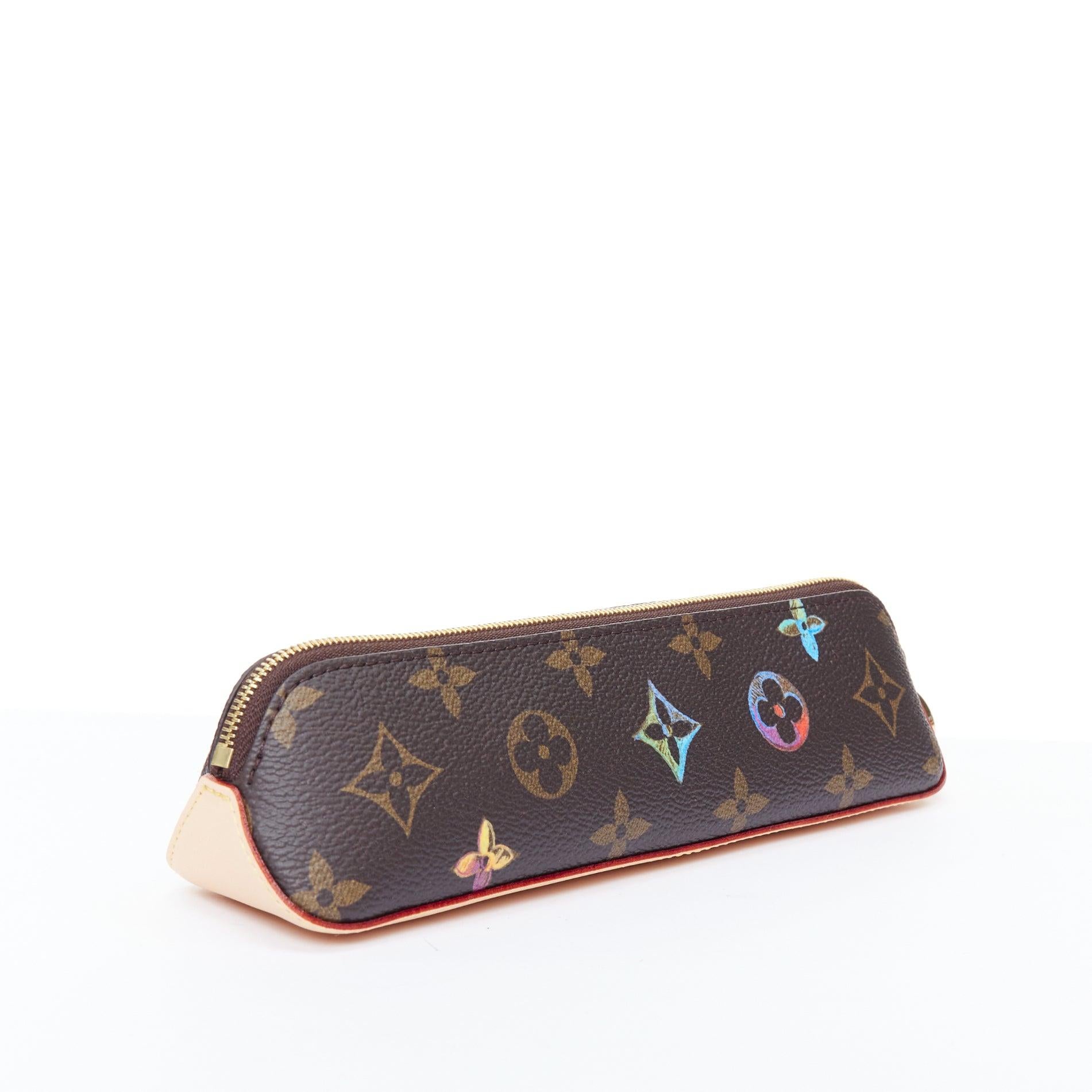 Gray LOUIS VUITTON Elizabeth colorful LV monogram canvas pencil case