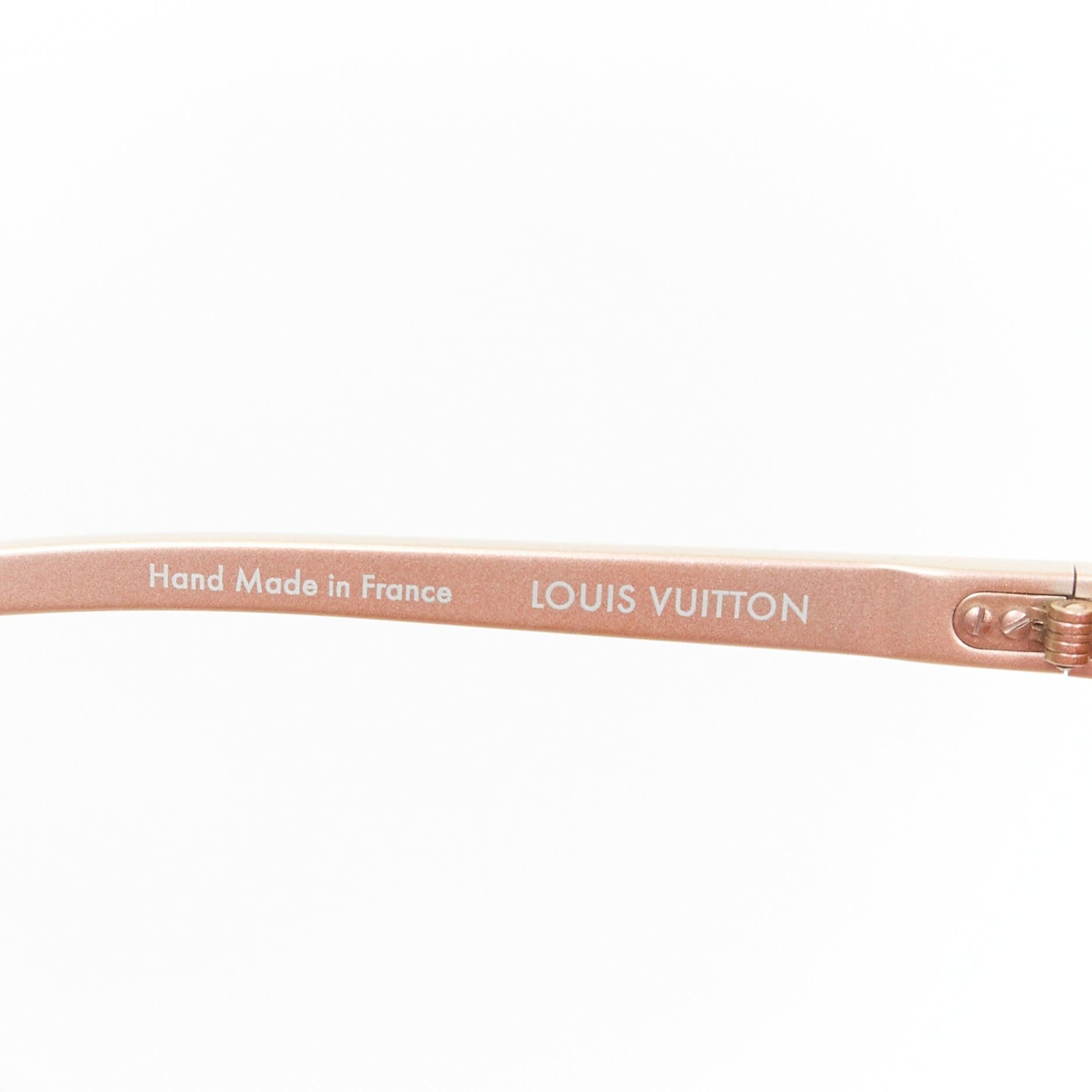 LOUIS VUITTON Ella Z0313U klar rosa Schild braun futuristische Cateye-Sonnenbrille im Angebot 4