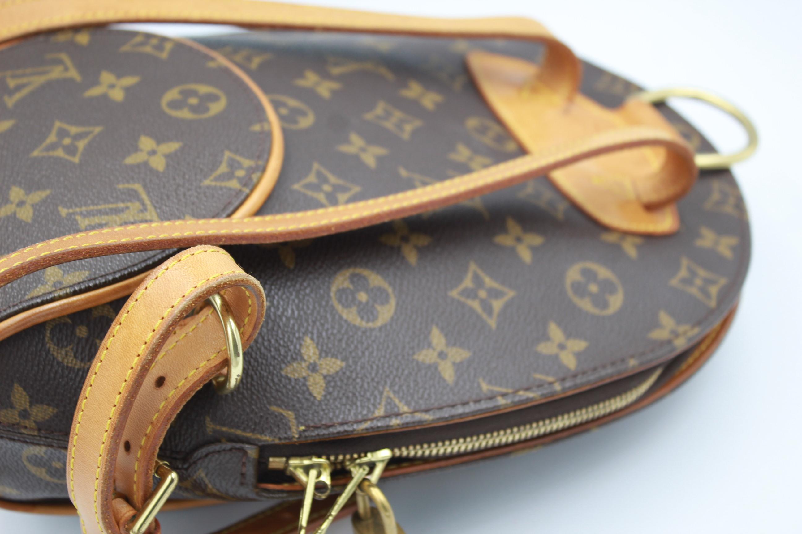 Brown Louis Vuitton Ellipse Backpack in Monogram Canvas and Natural Leather