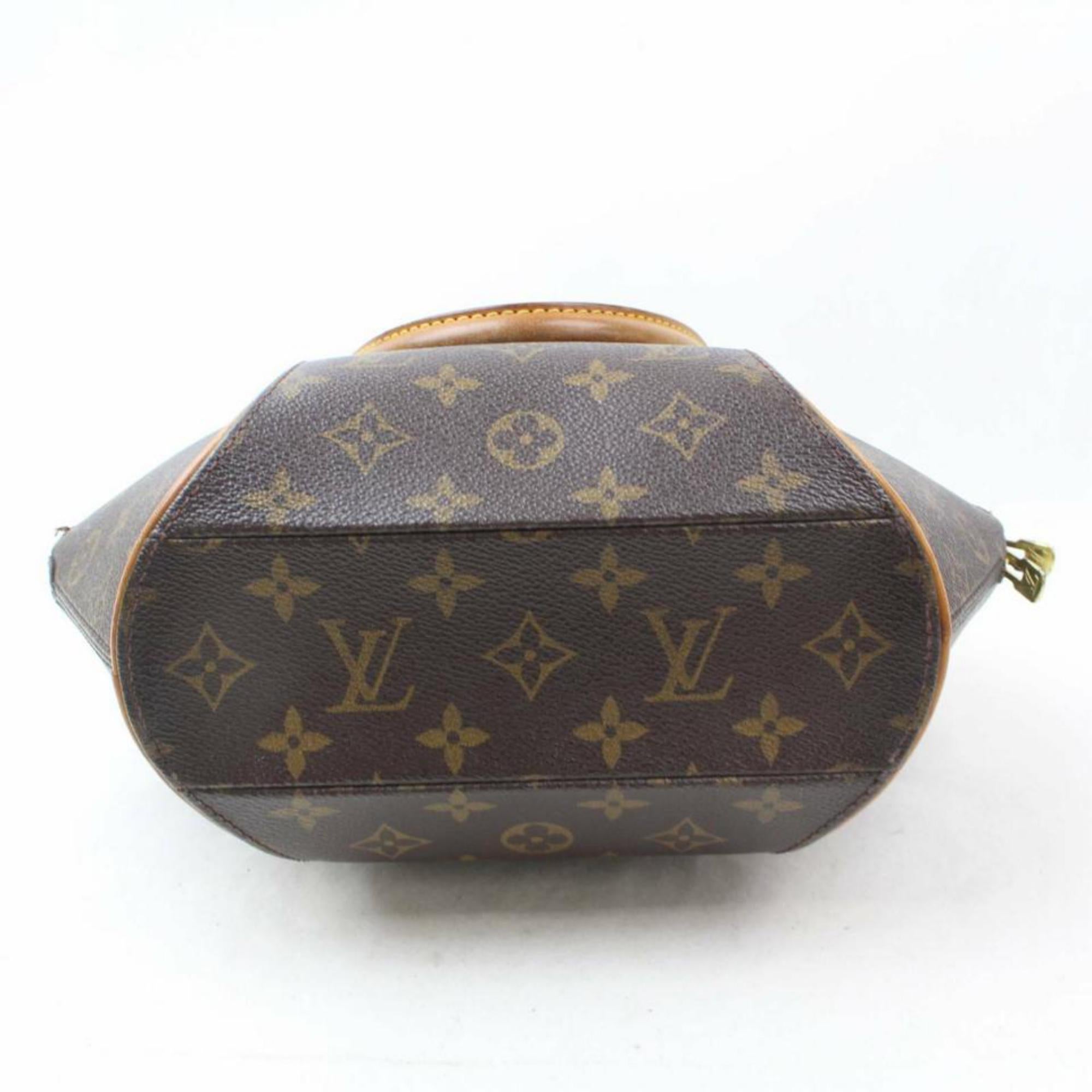 Women's Louis Vuitton Ellipse  Pm Octagon Seashell Bowler 870099 Brown Canvas Satchel For Sale