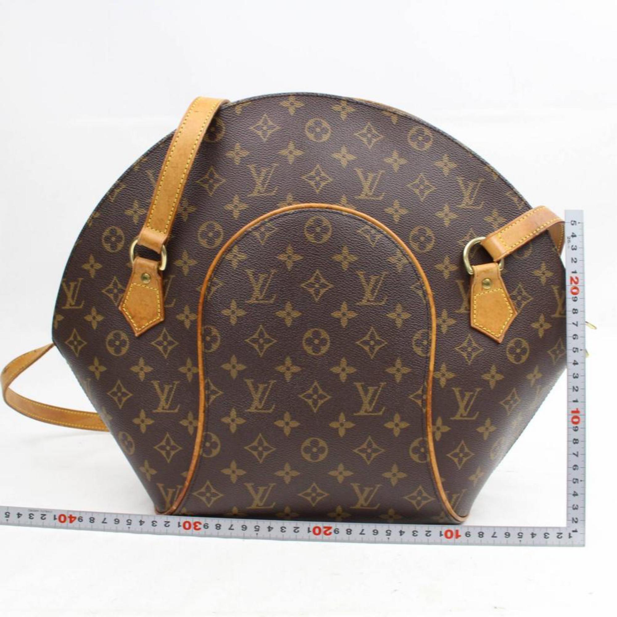 Louis Vuitton Ellipse (Ultra Rare) Gm 866913 Brown Coated Canvas Shoulder Bag For Sale 3