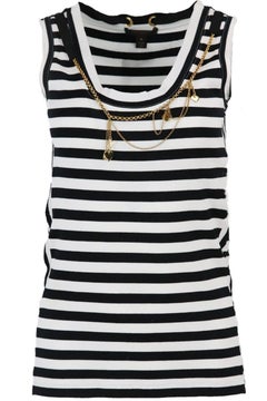Louis Vuitton Embellished Striped Cotton Top Small