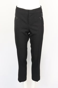 Louis Vuitton Embellished Wool Straight Leg Pants Fr 40 Uk 12