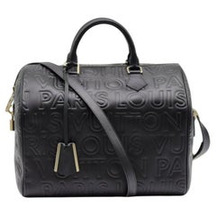 Louis Vuitton Embossed Leather Speedy Cube 30 Bag in Black