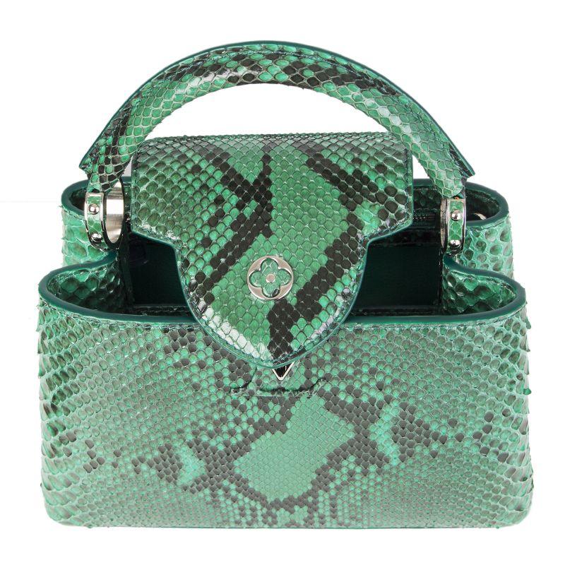 louis vuitton capucines bb green with python top handle