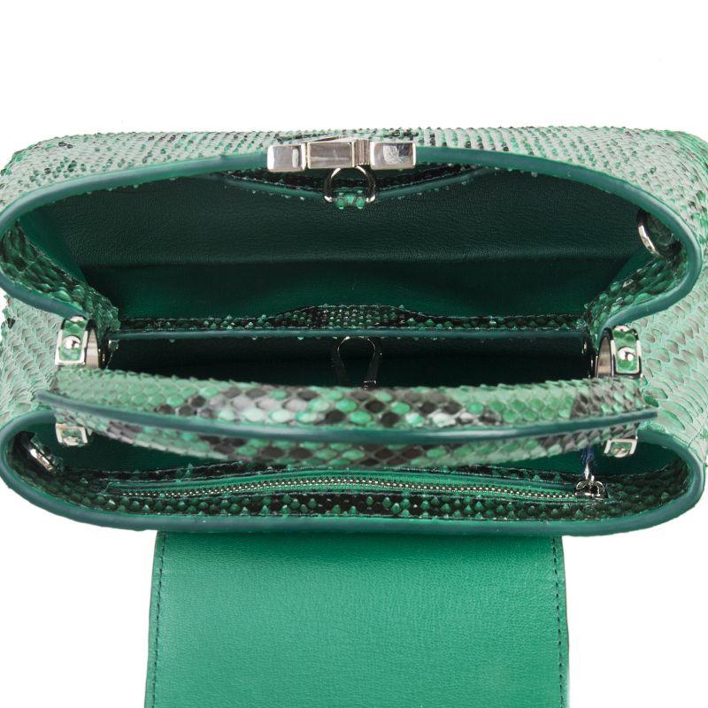 Women's LOUIS VUITTON Emerald green PYTHON CAPUCINES BB Shoulder Bag