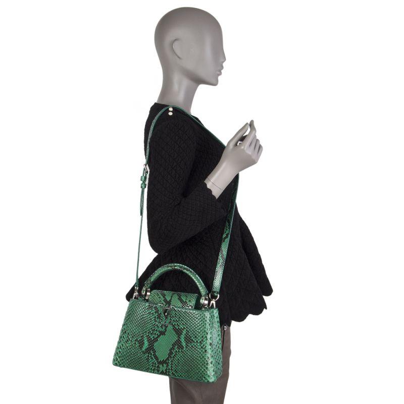 LOUIS VUITTON Emerald green PYTHON CAPUCINES BB Shoulder Bag 2