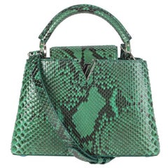 LOUIS VUITTON Sac à bandoulière PYTHON CAPUCINES BB vert émeraude